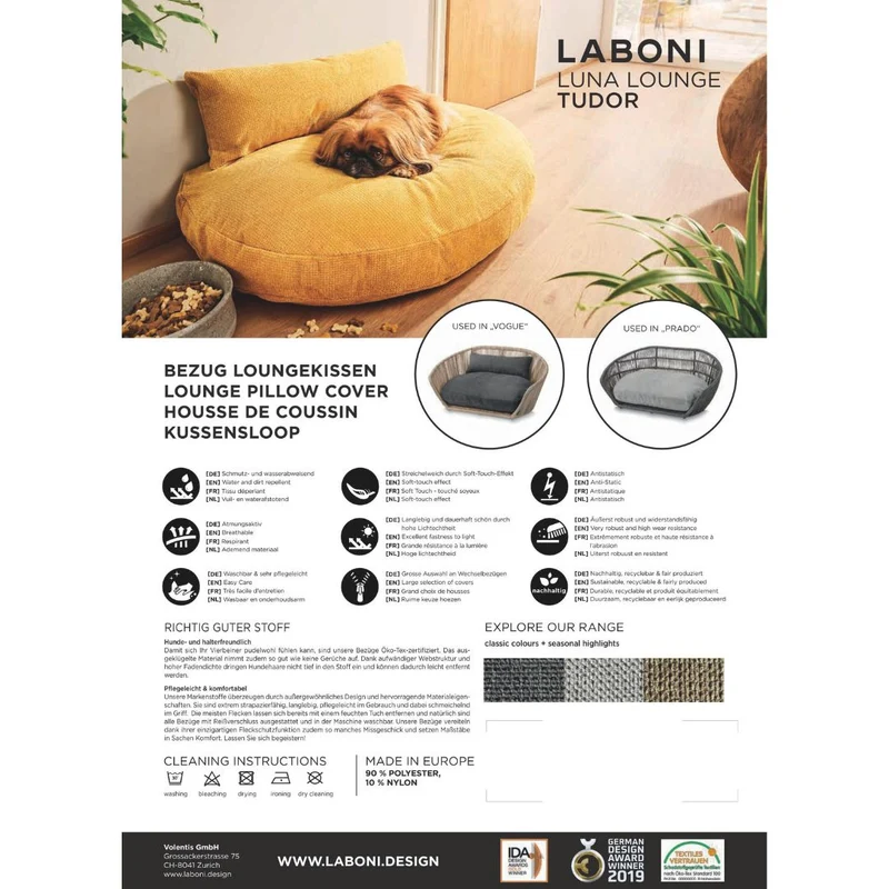 Hundekissen Luna Lounge Tudor Grey