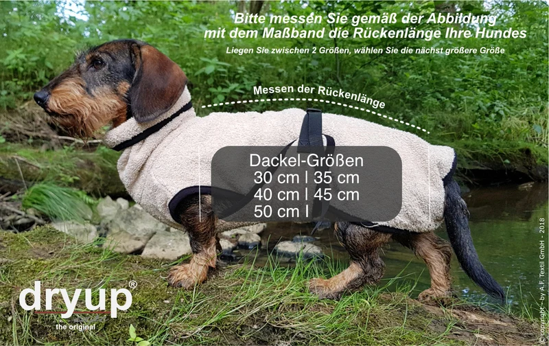 Dryup Cape Hundebademantel Dackel Bordeaux
