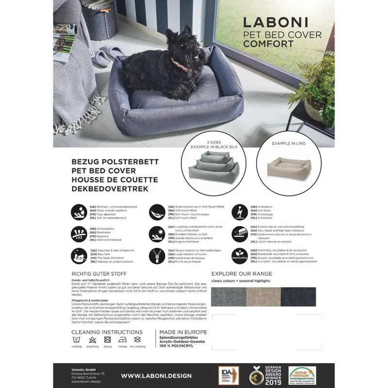 Hundebett Smooth In & Outdoor Ortho oder Classic Black Silk