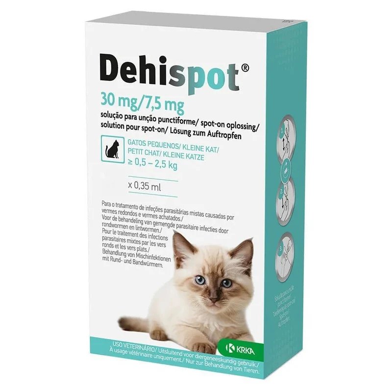Pipeta Dehispot - Desparasitação parasitas INTERNOS para gatinho e gato (Desparasitação interna gato)