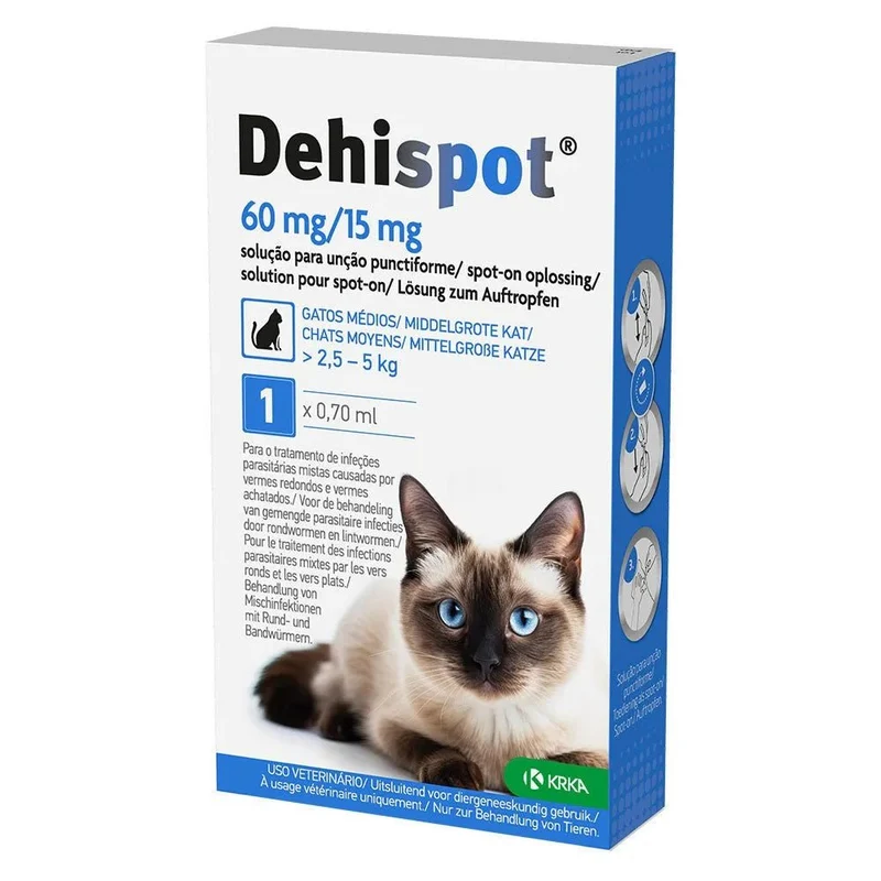 Pipeta Dehispot - Desparasitação parasitas INTERNOS para gatinho e gato (Desparasitação interna gato)