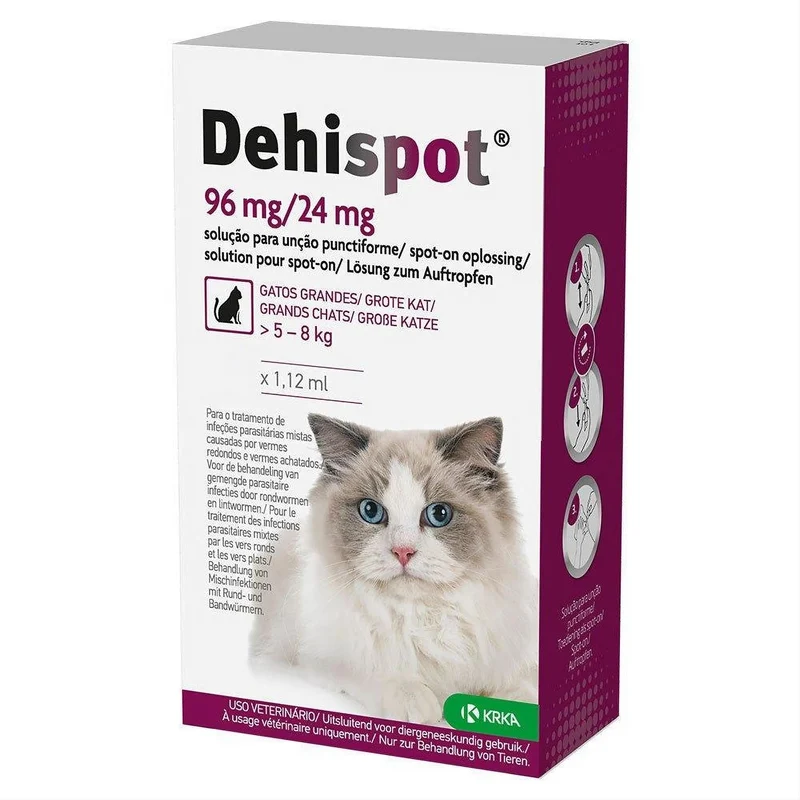 Pipeta Dehispot - Desparasitação parasitas INTERNOS para gatinho e gato (Desparasitação interna gato)