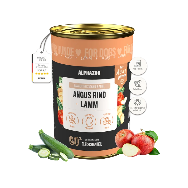 Angus Rind + Lamm Nassfutter für Adult Hunde