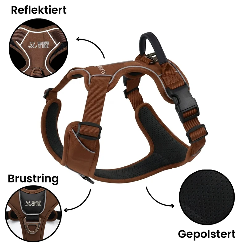 Fellnasenstube® Anti-Zieh Hundegeschirr mit Griff