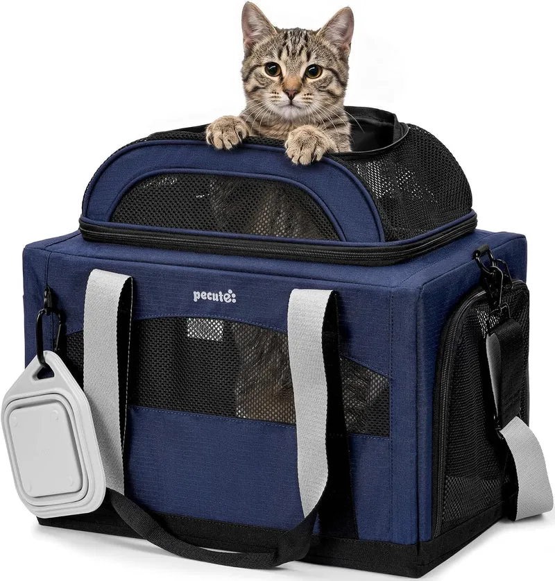Transportador Expansível para Gatos – Aprovado por Companhias Aéreas | Extensão Superior | 42×28×23 cm