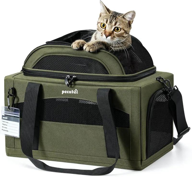 Transportador Expansível para Gatos – Aprovado por Companhias Aéreas | Extensão Superior | 42×28×23 cm