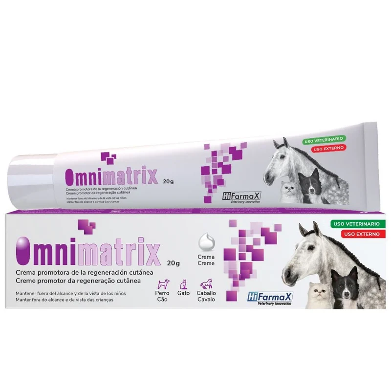 Hifarmax Omnimatrix Creme Regenerador Cutâneo 20g – Cicatrização de Feridas para Cães, Gatos e Cavalos