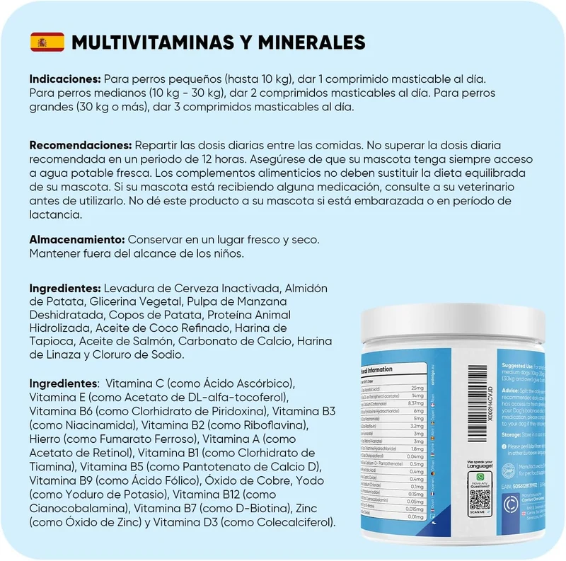 Animigo Multivitaminas para Cães | 120 Biscoitos Mastigáveis