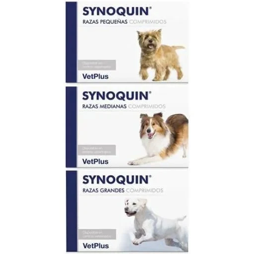 Synoquin 30 comprimidos - Comprimidos Condroprotetores para cão e gato (saúde articular). Caixas com 30 comprimidos.