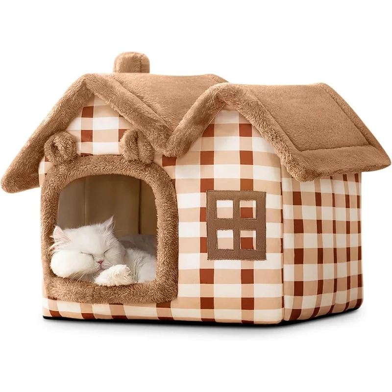 Cama Gruta / Casota para cães pequenos e gatos, quente, lavável