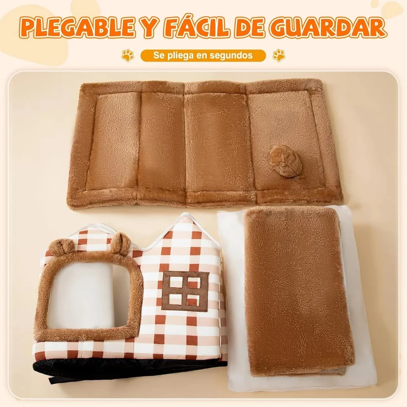 Cama Gruta / Casota para cães pequenos e gatos, quente, lavável