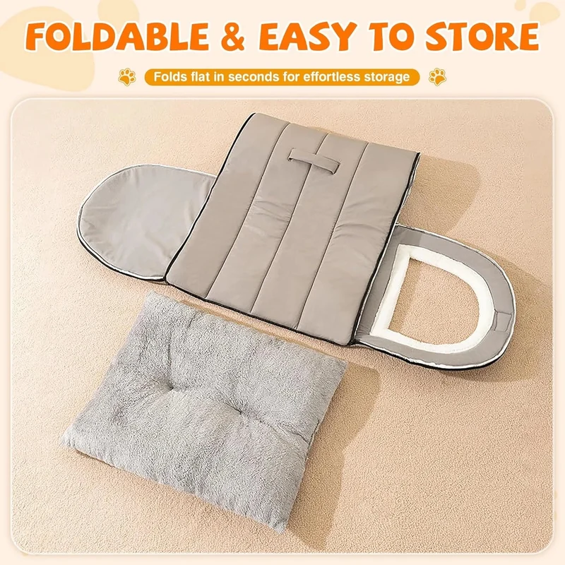 Cama gruta para cães, quentinha, dobrável