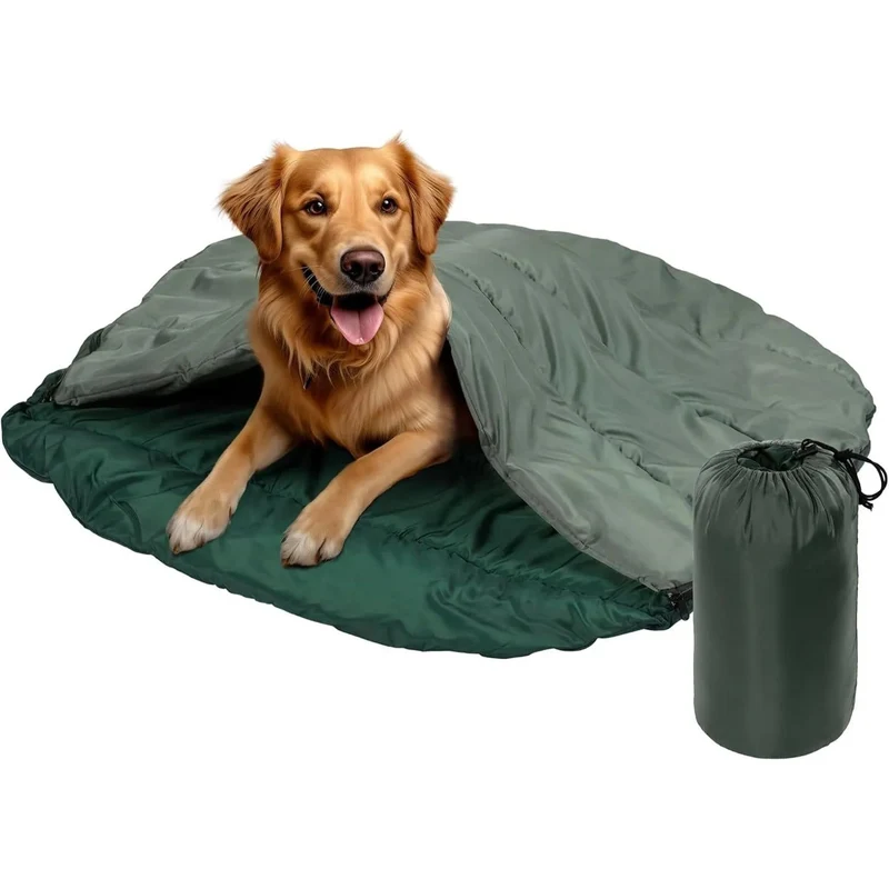 Saco de dormir para cães - redondo 100 cm, com saco de transporte, reversível e suporte de 10 °C a -5 °C