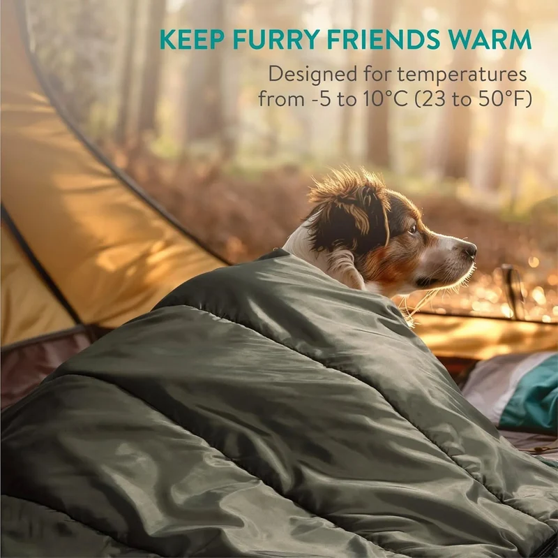 Saco de dormir para cães - redondo 100 cm, com saco de transporte, reversível e suporte de 10 °C a -5 °C