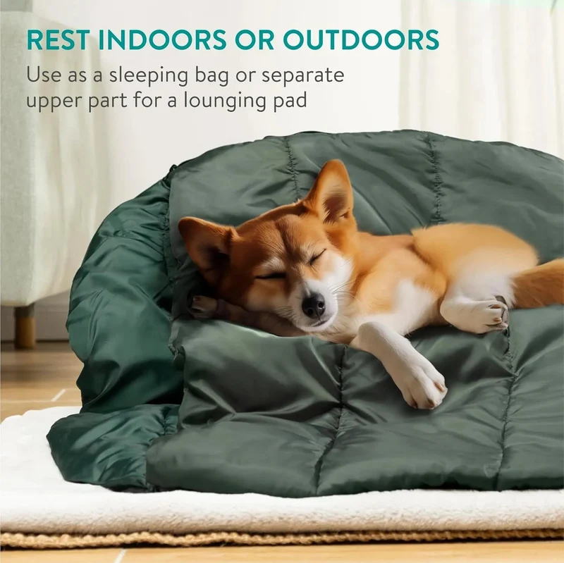 Saco de dormir para cães - redondo 100 cm, com saco de transporte, reversível e suporte de 10 °C a -5 °C