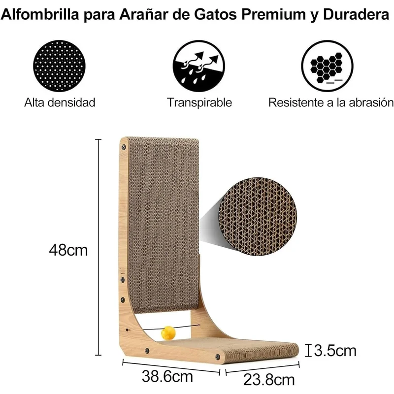Arranhador / Raspador para gatos em forma de L