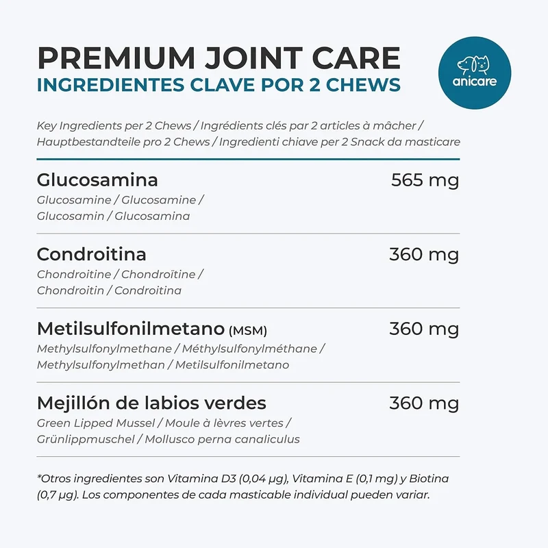 Premium Joint Care: Snacks / Biscoitos para Cães / Para as articulações - com glucosamina, condroitina, MSM e mexilhão da Nova Zelândia