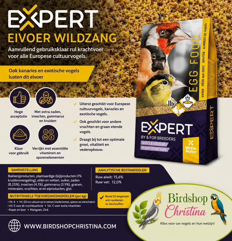 EXPERTEN-Eifutter für Wildvögel – 10 kg – 15.6 % Protein, Insekten, Gammarus – Witte Molen