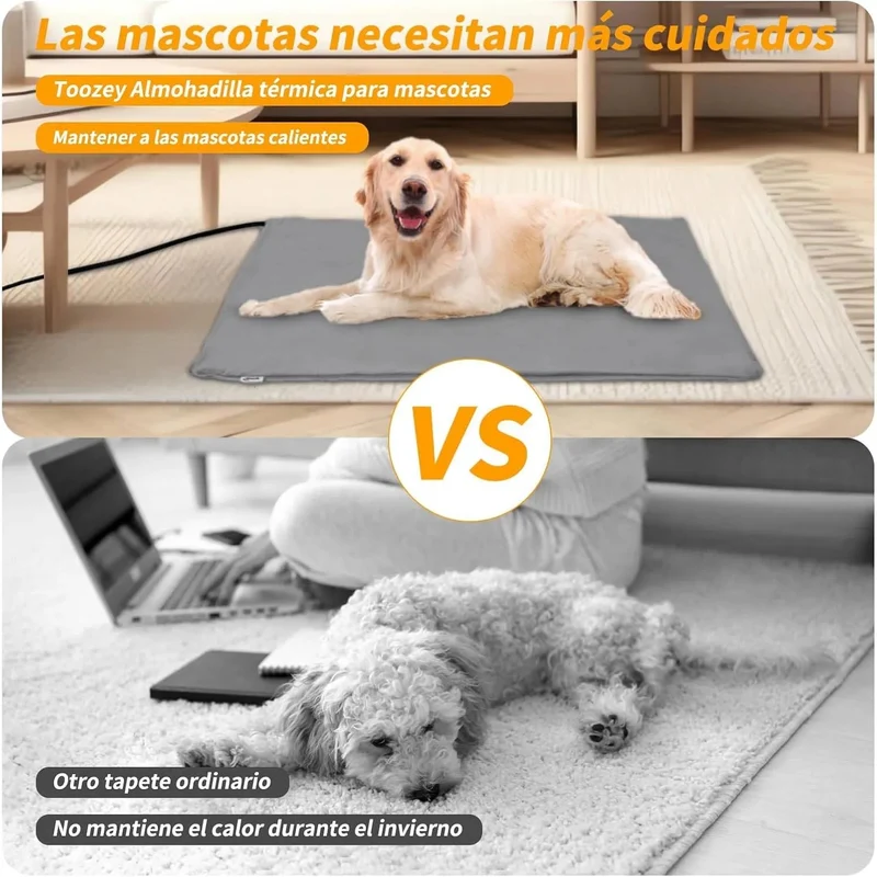 Manta elétrica para cães e gatos, temporizador ajustável, almofada aquecida