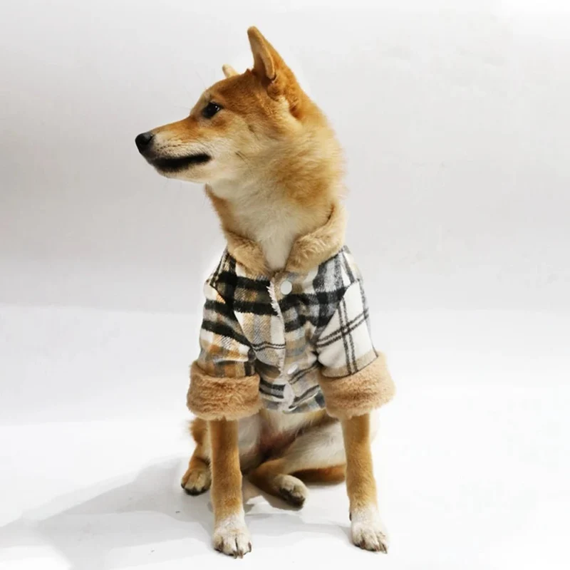 Casaco de Inverno Xadrez para Cães Pequenos