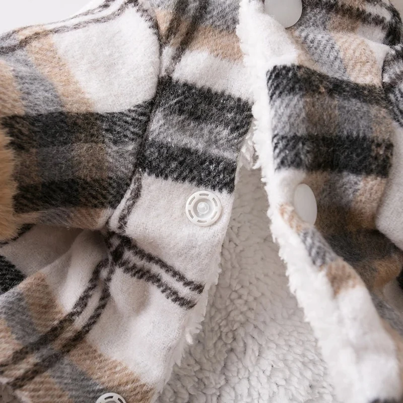 Casaco de Inverno Xadrez para Cães Pequenos