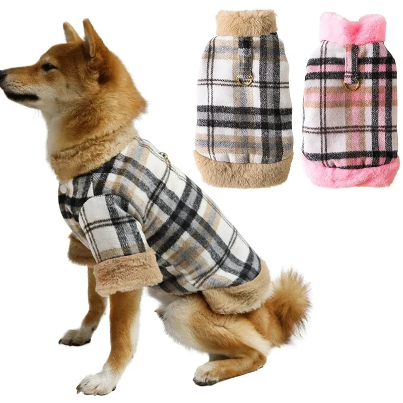 Casaco de Inverno Xadrez para Cães Pequenos