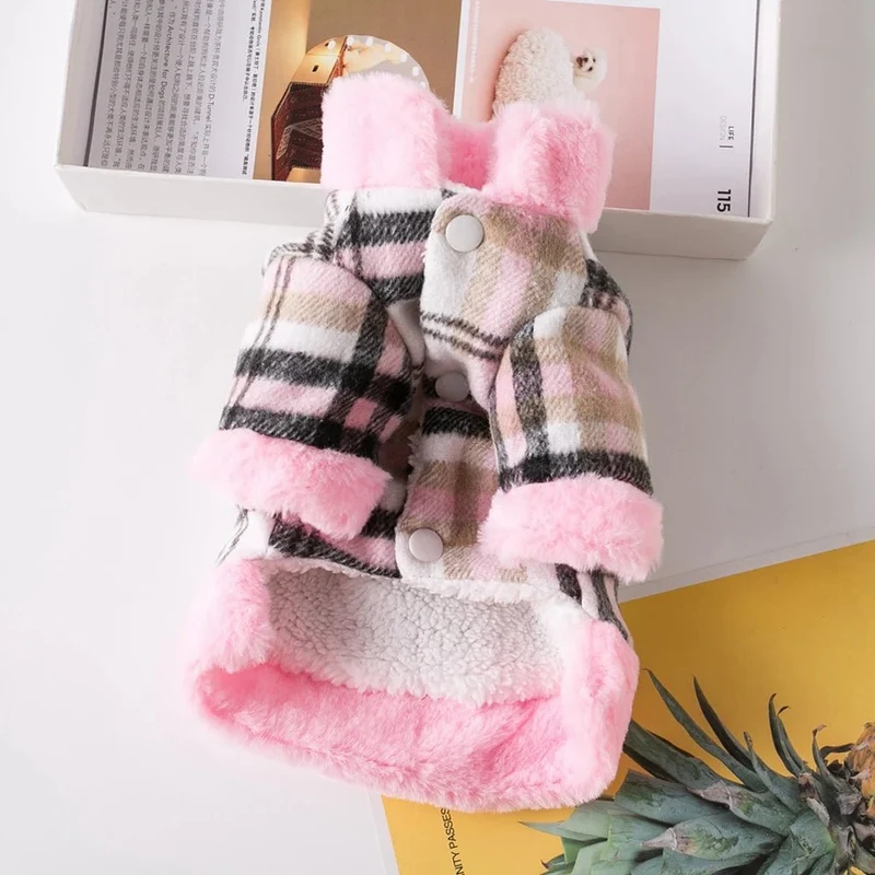 Casaco de Inverno Xadrez para Cães Pequenos