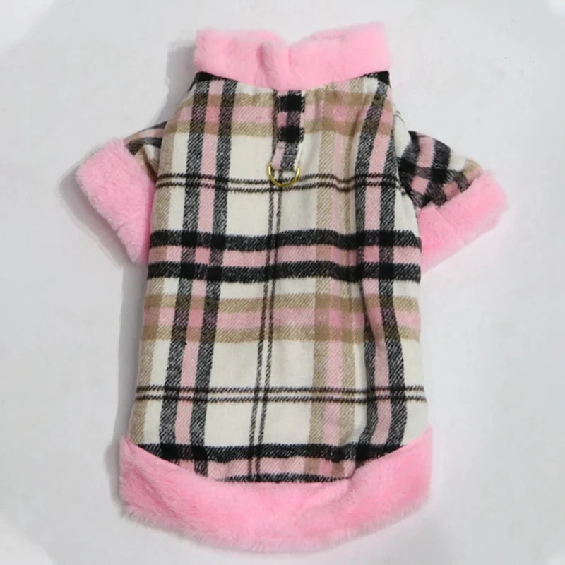 Casaco de Inverno Xadrez para Cães Pequenos