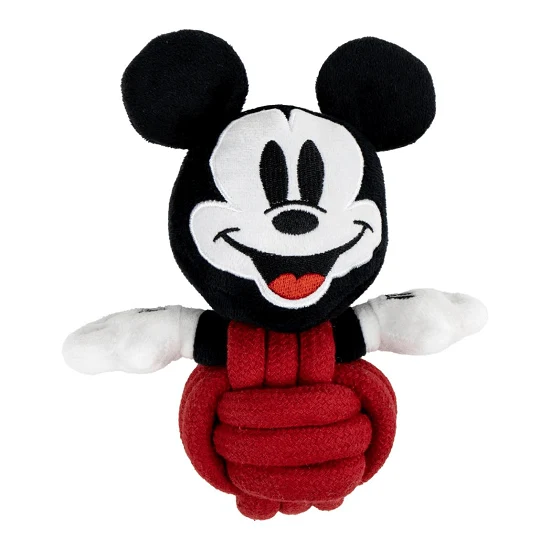 Brinquedo cão 20cm - bola de corda + peluche temático