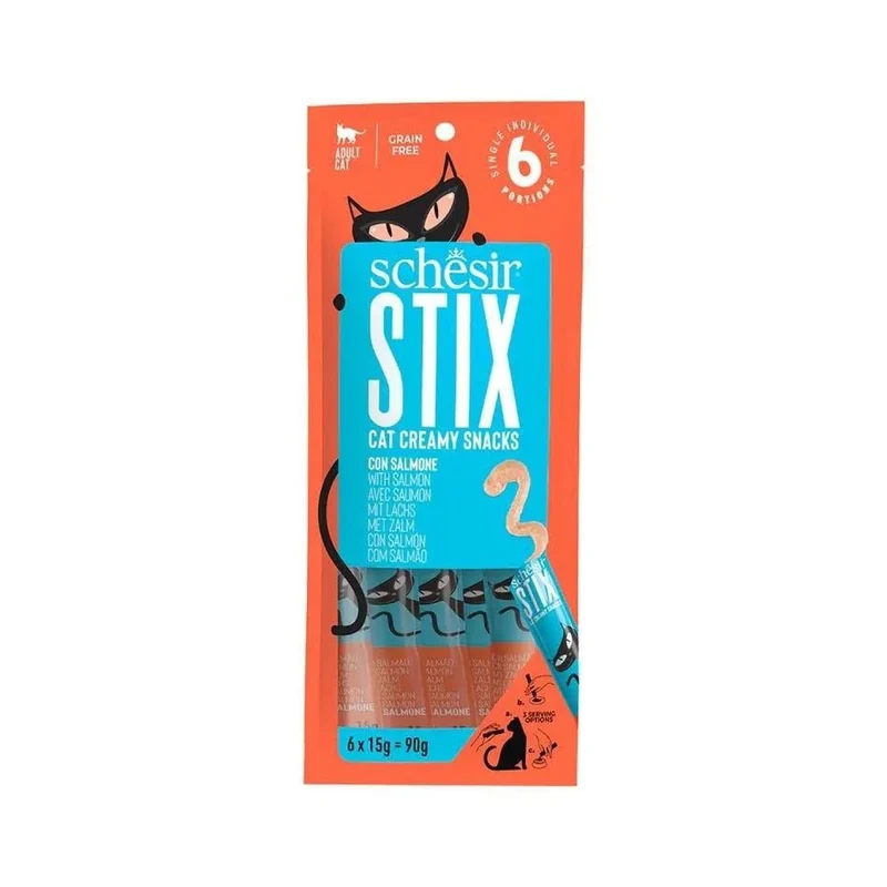 Schesir Stix 6x15g - Puré para gatos/topper