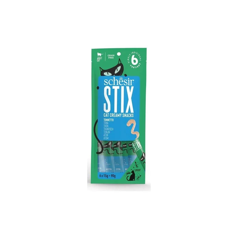 Schesir Stix 6x15g - Puré para gatos/topper