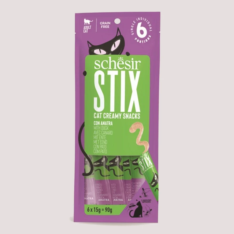 Schesir Stix 6x15g - Puré para gatos/topper