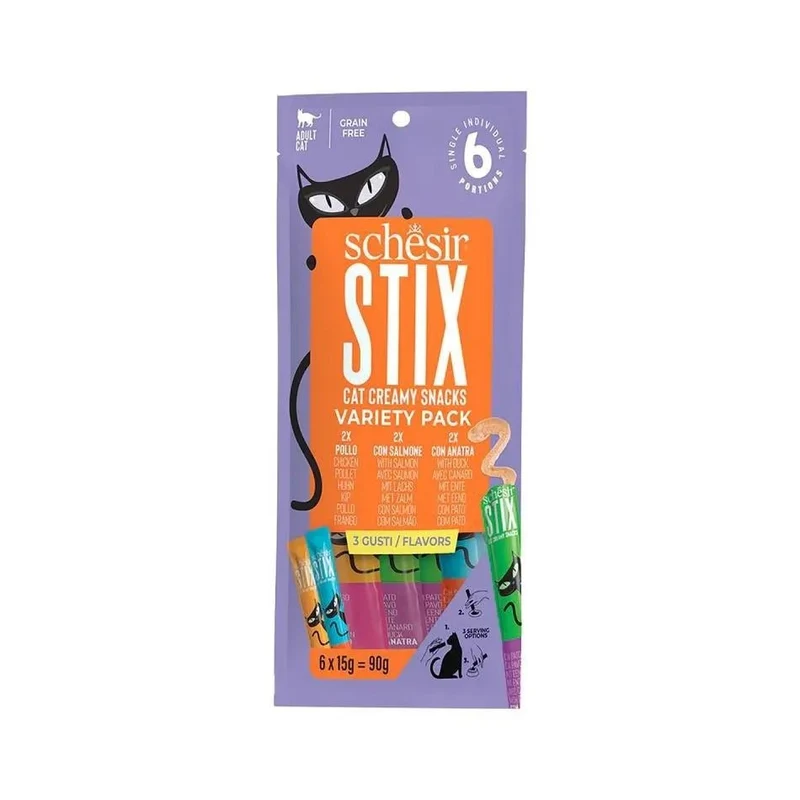Schesir Stix 6x15g - Puré para gatos/topper