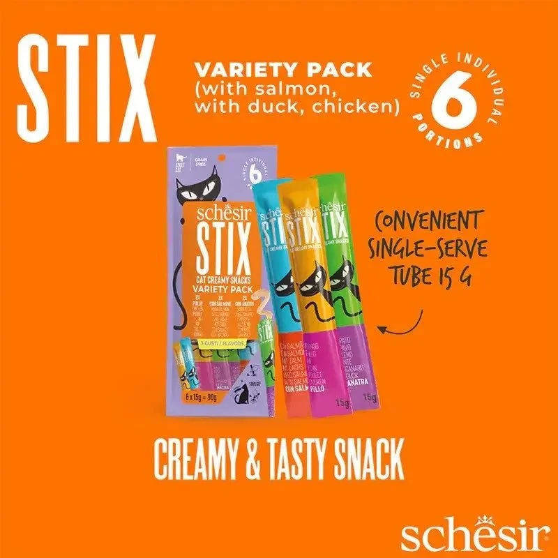 Schesir Stix 6x15g - Puré para gatos/topper