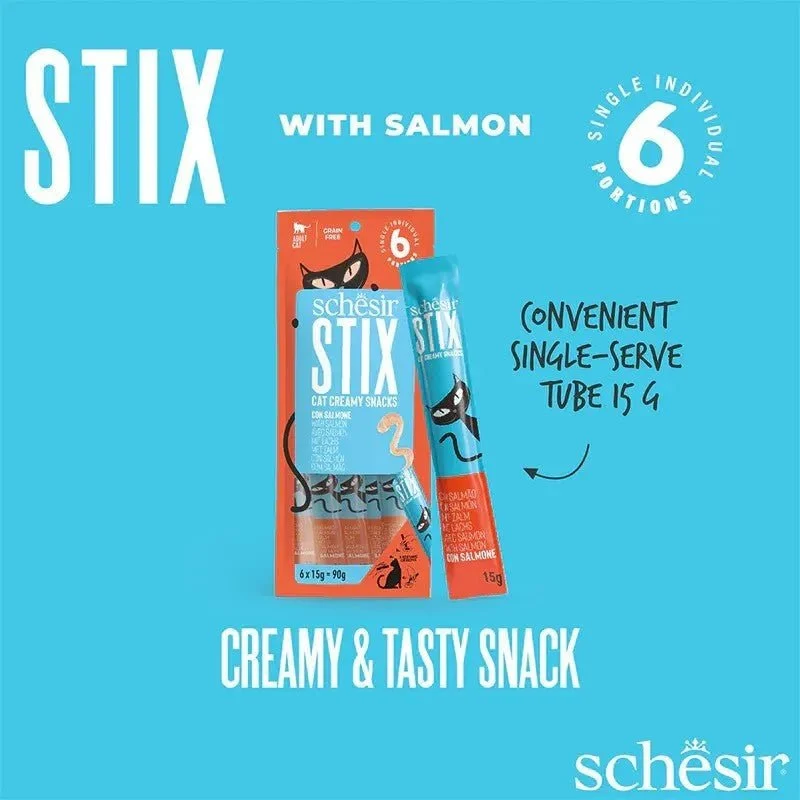 Schesir Stix 6x15g - Puré para gatos/topper