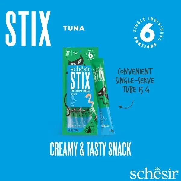 Schesir Stix 6x15g - Puré para gatos/topper