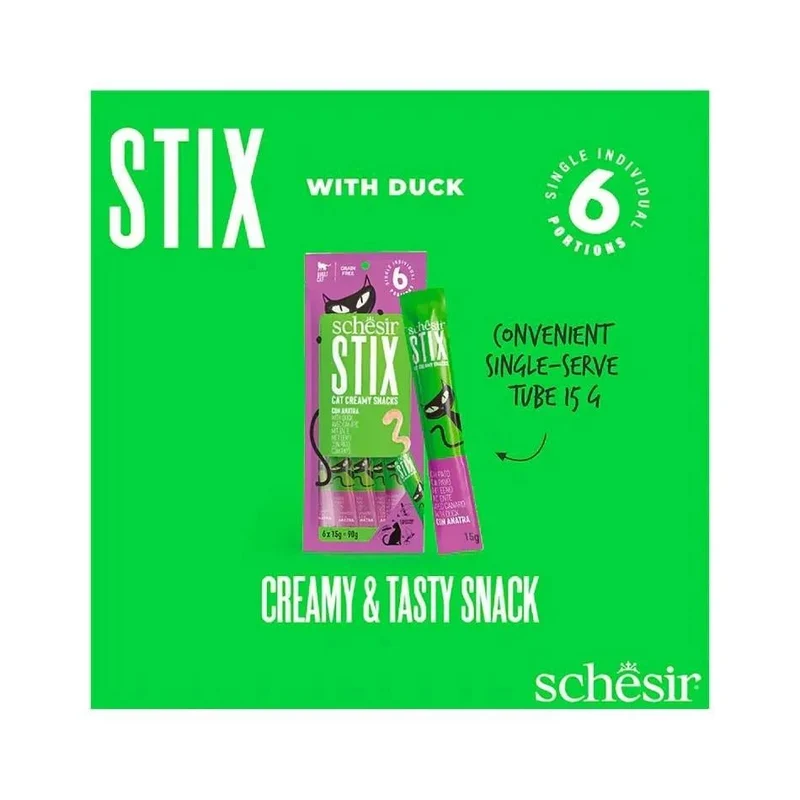 Schesir Stix 6x15g - Puré para gatos/topper