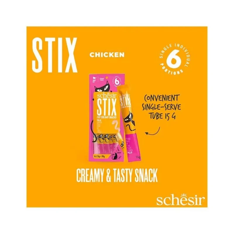 Schesir Stix 6x15g - Puré para gatos/topper