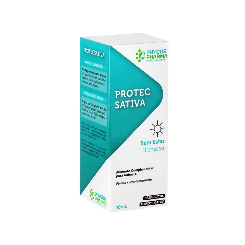 Protecsativa 40ml | Óleo de Cânhamo com CBD para Cães e Gatos