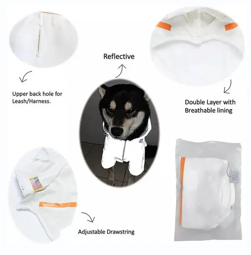 NASA Reflective Space Suit - Fancy Regenmantel für Hunde!