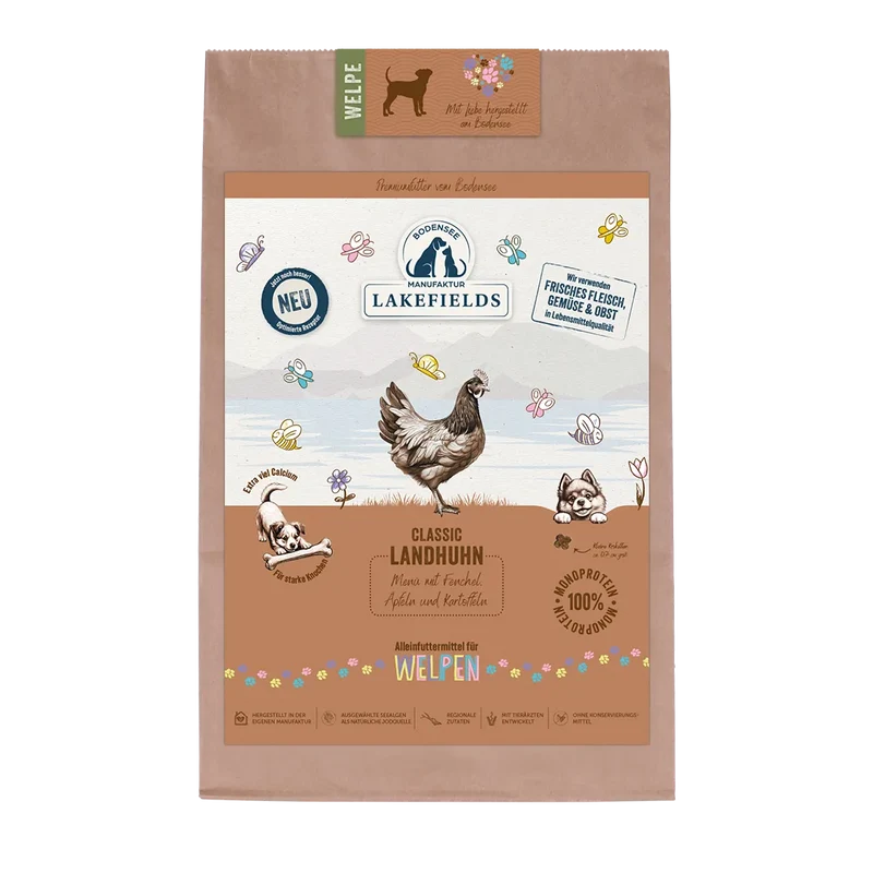 Lakefields Trockenfutter-Menü Huhn Welpe Classic 2,5kg