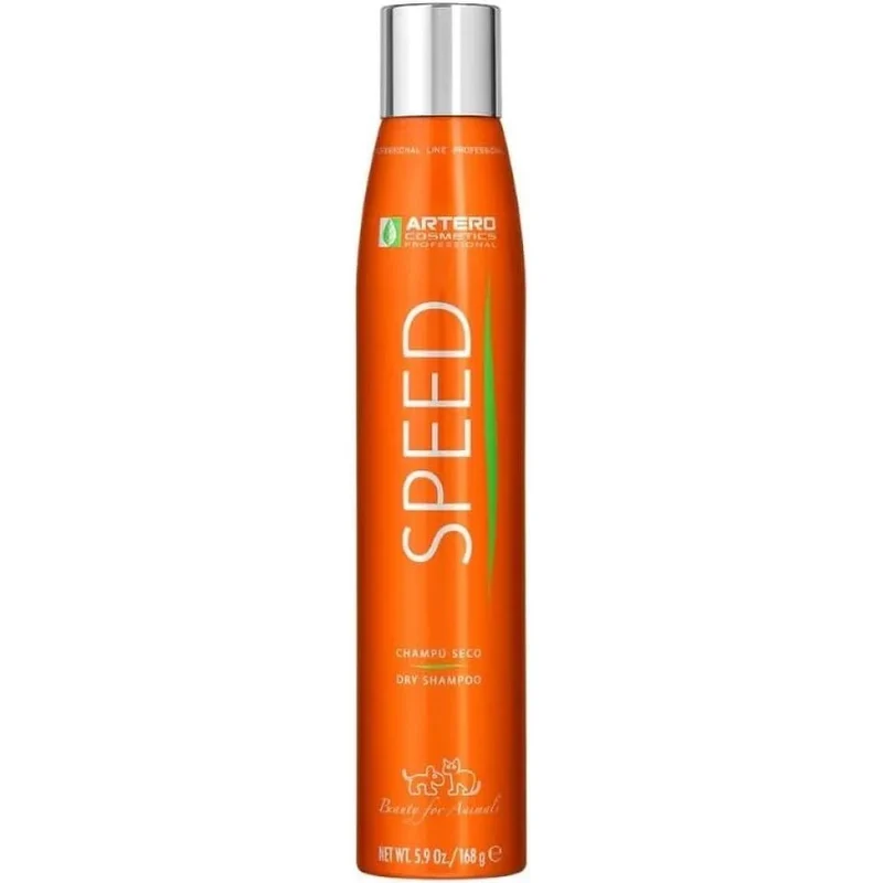 Artero Shampoo a Seco Speed 300 ml para cães e gatos, spray sem água nem enxaguamento, fabuloso e eficaz
