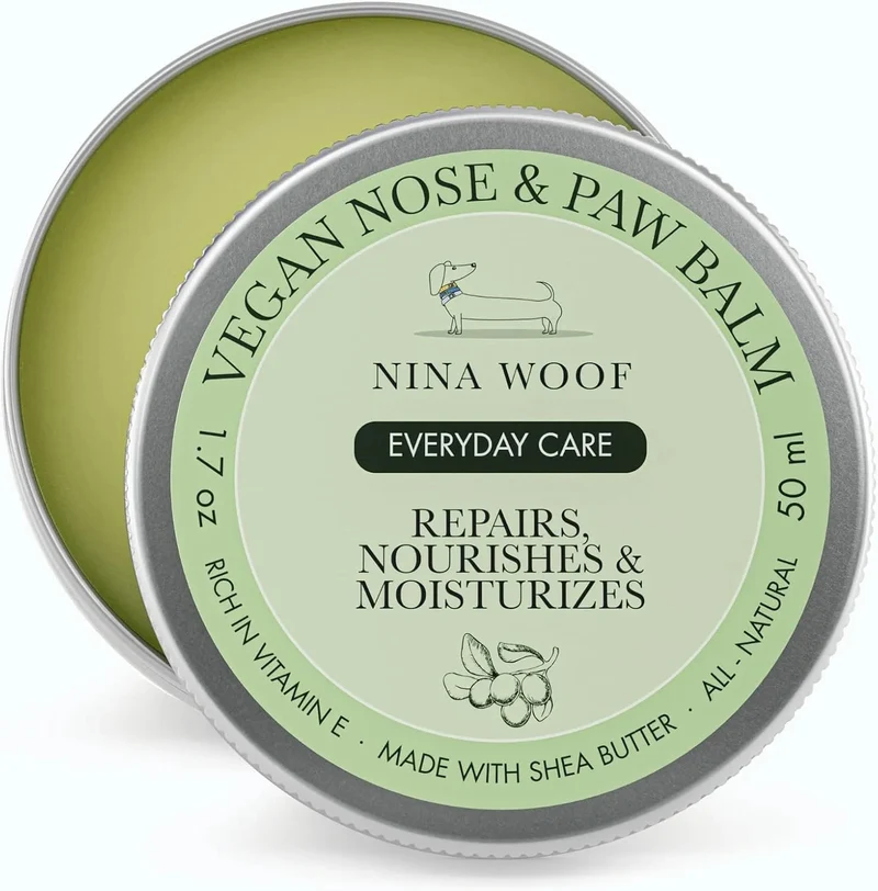 Creme Vegan para Cães - Almofadas das patas e Nariz - cera e BEJOOY - hidratante natural com ingredientes orgânicos e manteiga de karité - 100% seguro para lamber (50 ml)