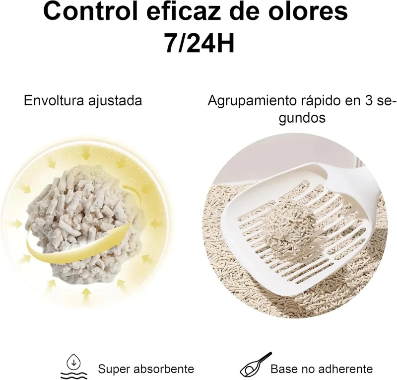 FUKUMARU Areia de tofu MILHO para gatos - areia aglomerante para gatos, mistura de pellets de milho, livre de pó e fácil de aglomerar, controlo de odores, pode ser descartado na sanita