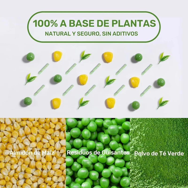FUKUMARU Areia de tofu CHÁ VERDE para gatos - areia aglomerante para gatos, controlo de odores com aroma de chá verde, livre de pó e fácil de aglomerar, descartável em casa de banho