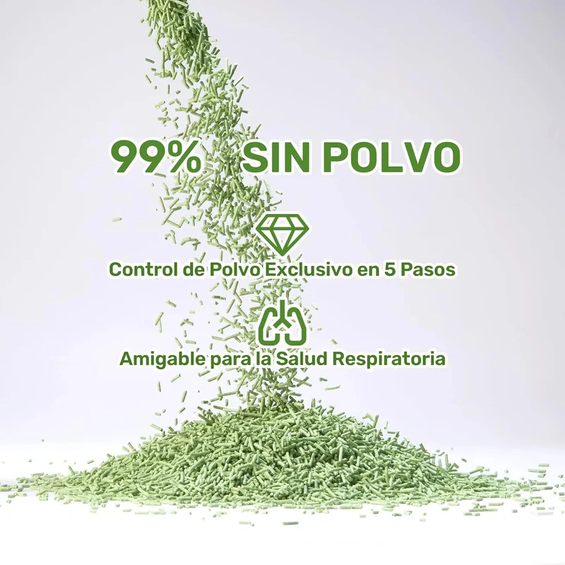 FUKUMARU Areia de tofu CHÁ VERDE para gatos - areia aglomerante para gatos, controlo de odores com aroma de chá verde, livre de pó e fácil de aglomerar, descartável em casa de banho