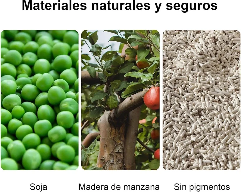 FUKUMARU Areia de tofu de MACIEIRA para gatos - areia aglomerante para gatos, mistura de pellets de madeira de macieira, sem pó e fácil de aglomerar, controlo de odor, pode ser despejado na sanita