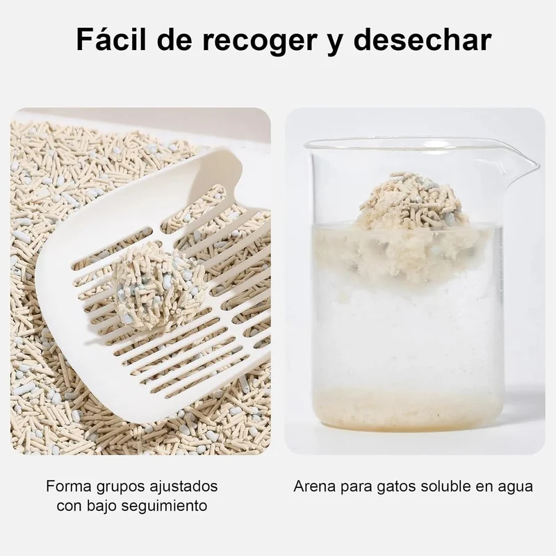 FUKUMARU Areia de tofu para gatos, areia aglomerante rápida para gatos com material superabsorvente, absorção instantânea e sem poeira, controlo de odores