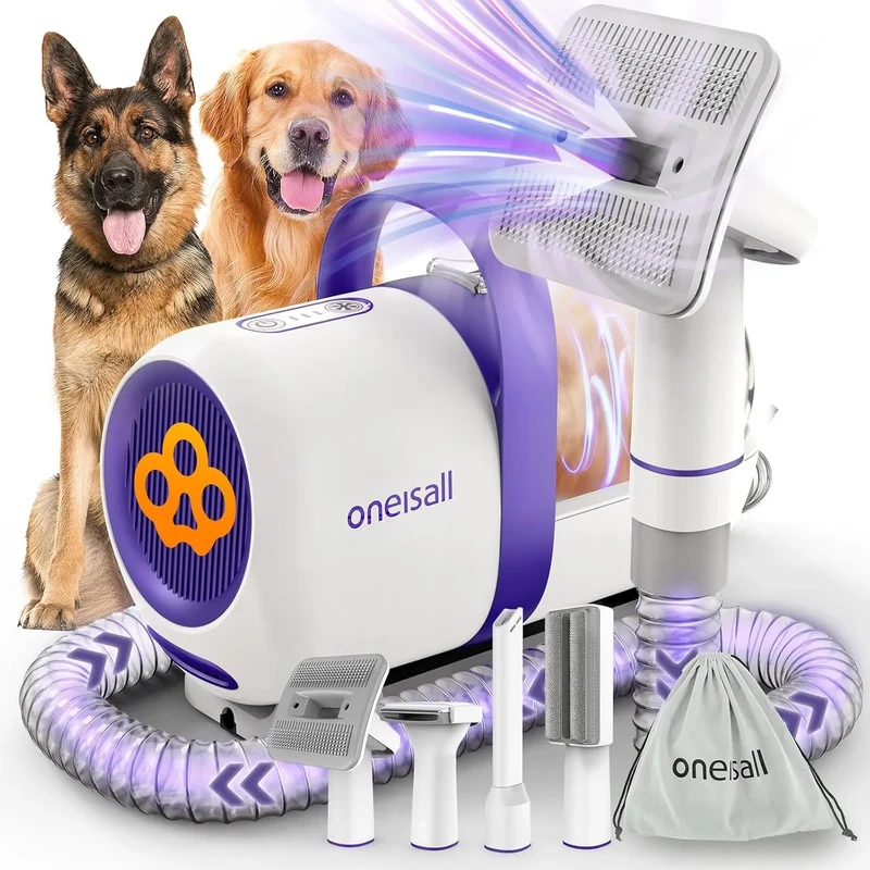 Aspirador de pêlo para cães e gatos com super-sucção (12000pa), com 4 escovas