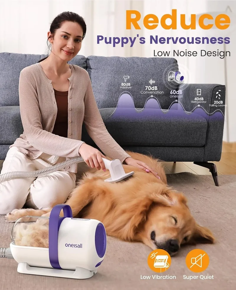 Aspirador de pêlo para cães e gatos com super-sucção (12000pa), com 4 escovas